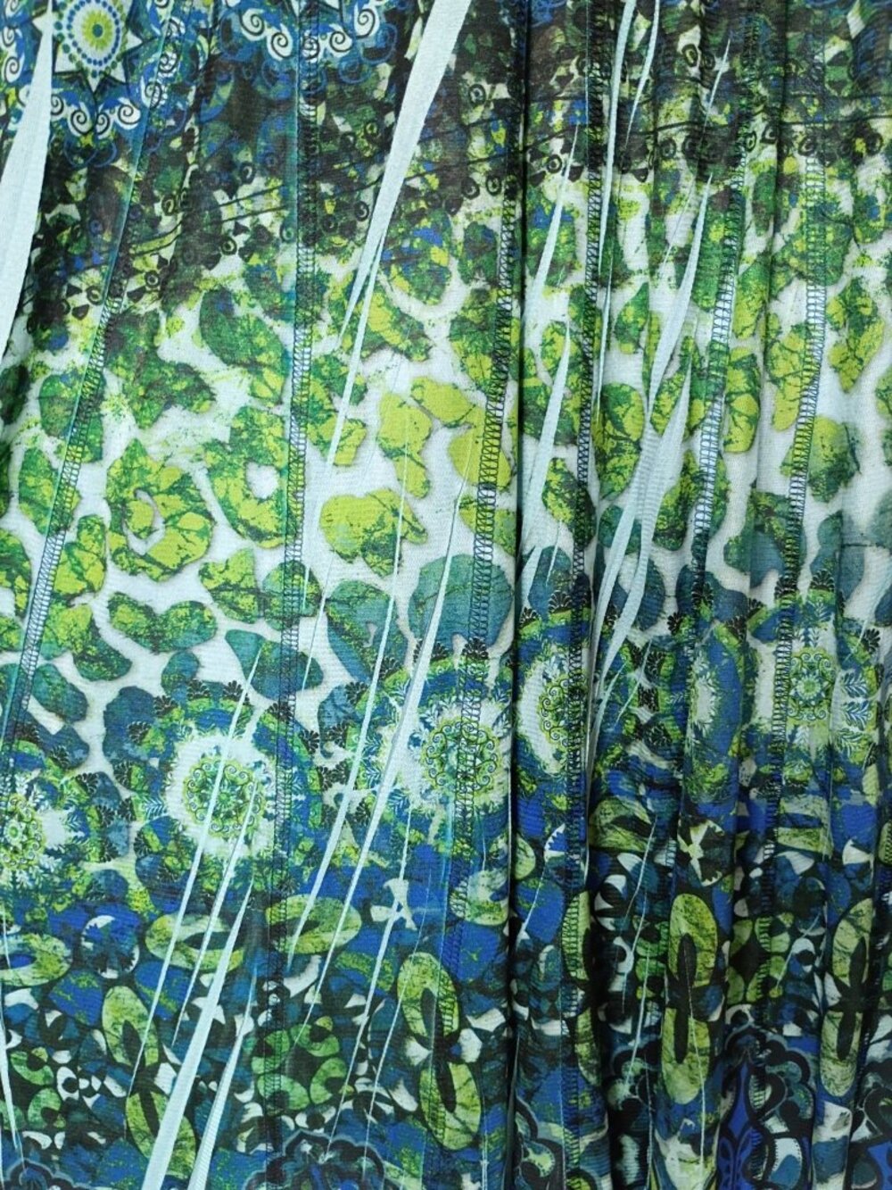 One World Earth Fairy Pull On Midi Skirt M Paneled Stretch Boho Indie Grunge - Picture 3 of 9